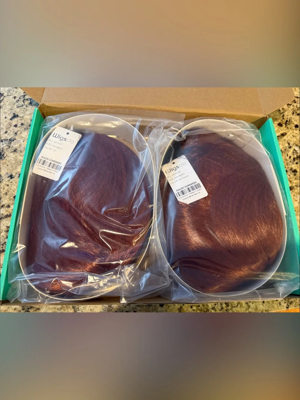 Women’s Wigs - Burgundy - Picture 3 of 3